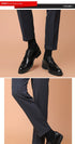 Elegant Pointed Toe Leather Shoes for Business and Casual Wear with Height Increasing Insole and Low Heel Design